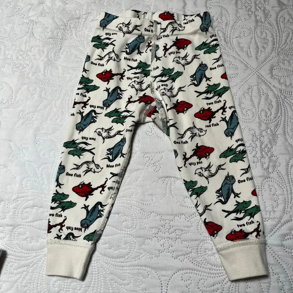 Hanna Andersson Dr Seuss One Fish Two Fish PJ Set Size 2